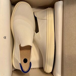 NWT Rothy's The City Slip-On Sneaker (White & Blue)